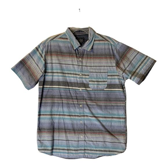 Company 81 mens XL striped cotton button up shirt cool relax vaca resort beach - Picture 1 of 9